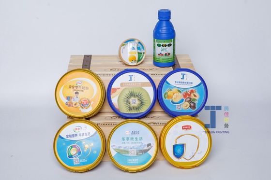 품질  Customized PP PE In Mould Labels For The Cap Of Milk Powder Can 공장